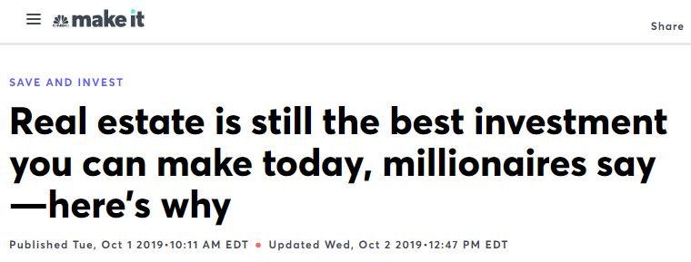 Real Estate Is Still The Best Investment – Here’s Why.  (Link)